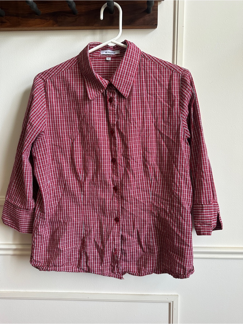 Red and Black Checked Button-Down Shirt